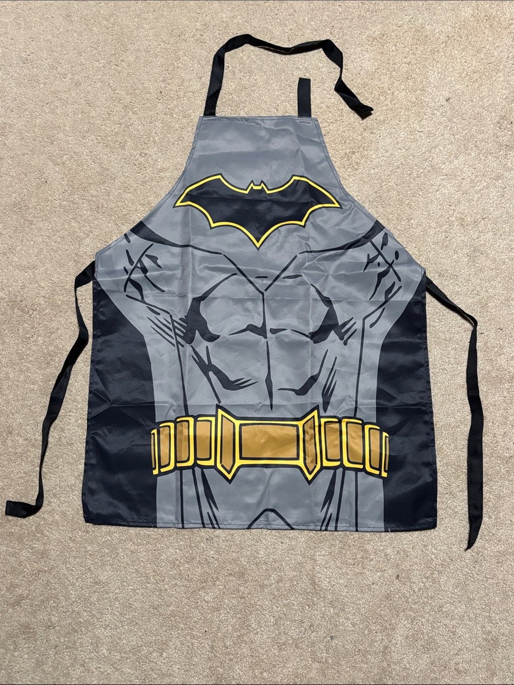 Two Batman Aprons with Yellow Belt and Bat Emblem